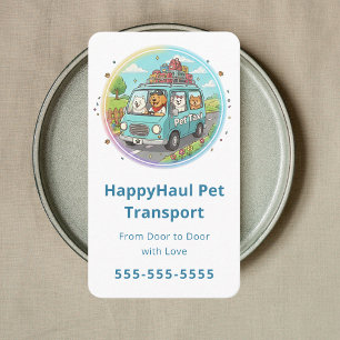 Modern Pet Taxi Service Pet Chauffeur Pet Shuttle Business Card