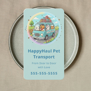 Modern Pet Taxi Service Veterinary Pet Transport Business Card