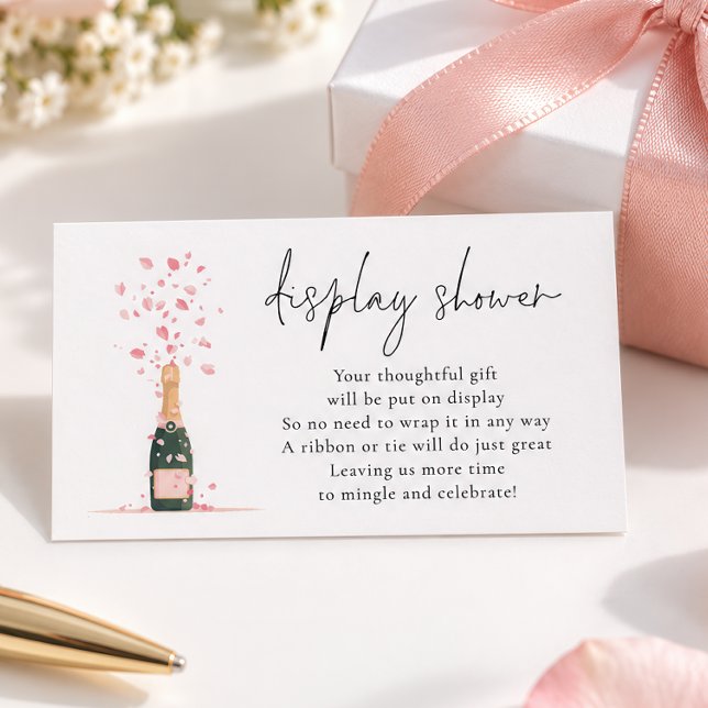 Modern Petals Prosecco Bridal Display Shower Enclosure Card (Creator Uploaded)