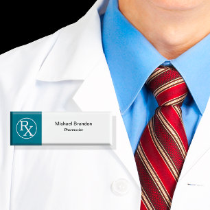 Modern Pharmacist Theme Name Tag