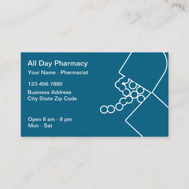 Modern Pharmacy Pharmacist Theme Business Cards (Front)
