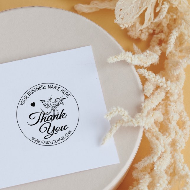 Modern Phoenix Custom Business Thank You  Rubber Stamp (Creator Uploaded)