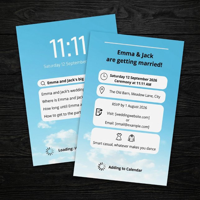 Modern Phone Screen search theme wedding Invitation (Modern Phone Screen search theme wedding Invitation.)