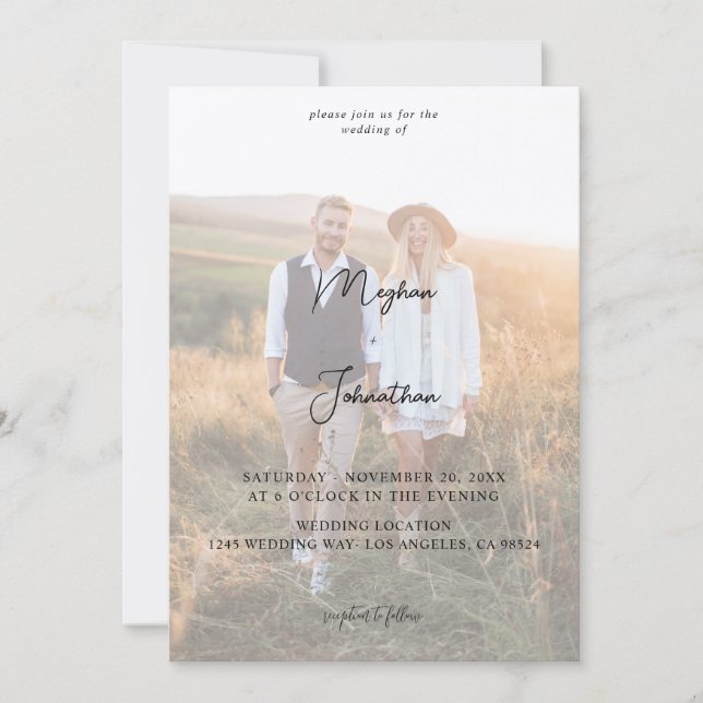 Modern Photo 11 Vertical Wedding -KR Invitation (Front)