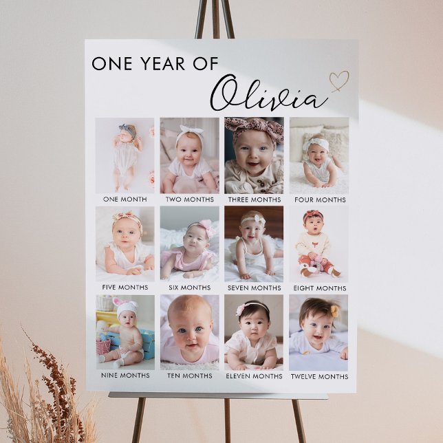 Modern Photo 1st Birthday Milestone Sign (Creator Uploaded)