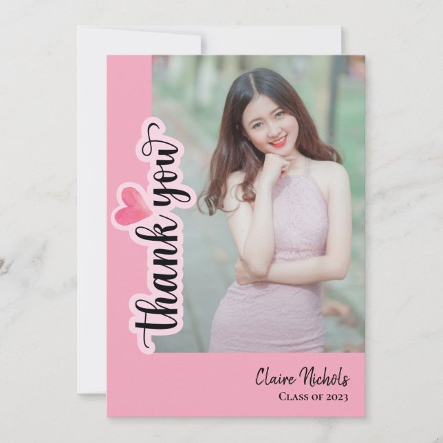 Modern Photo 2023 Graduation Pink (Front)