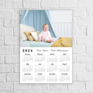 Modern photo 2024 New Year calendar poster