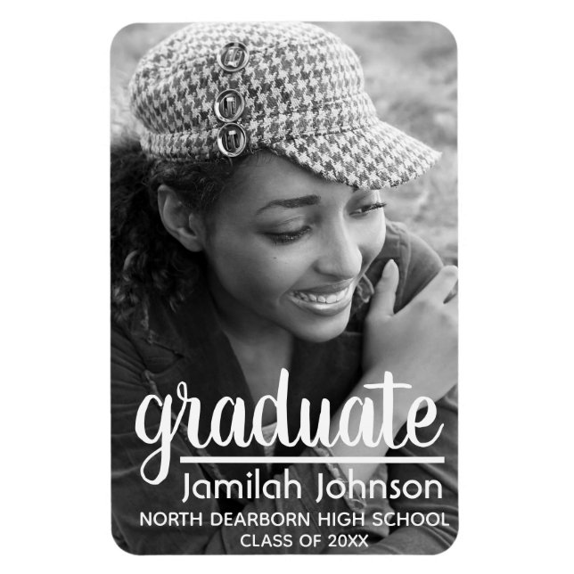 Modern Photo 2025 Graduation Announcement Magnet (Vertical)