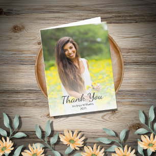 Modern Photo 2025 Simple Graduation   Thank You Card