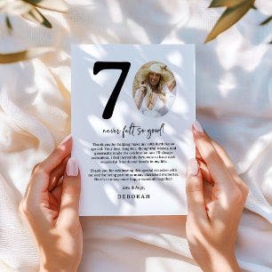 Modern Photo 70th Birthday Thank You Card