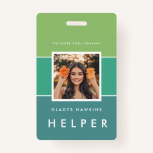 Modern photo and name Staff ID ID Badge