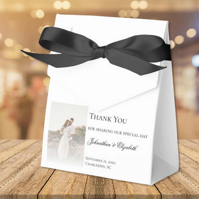 Modern Photo and Overlay Wedding Favour Box (Modern Photo and Overlay Wedding Favor Boxes)