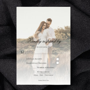 Modern Photo and Overlay Wedding RSVP Card