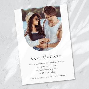 Modern Photo Arch Calligraphy Wedding Save The Date