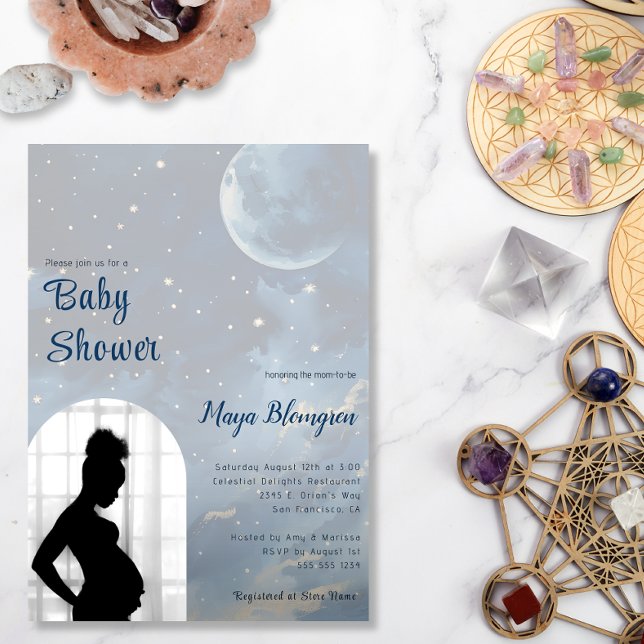 Modern Photo Arch Celestial Baby Shower Invitation (Creator Uploaded)