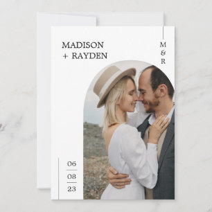 Modern Photo Arch Simple Minimalist Wedding Invitation