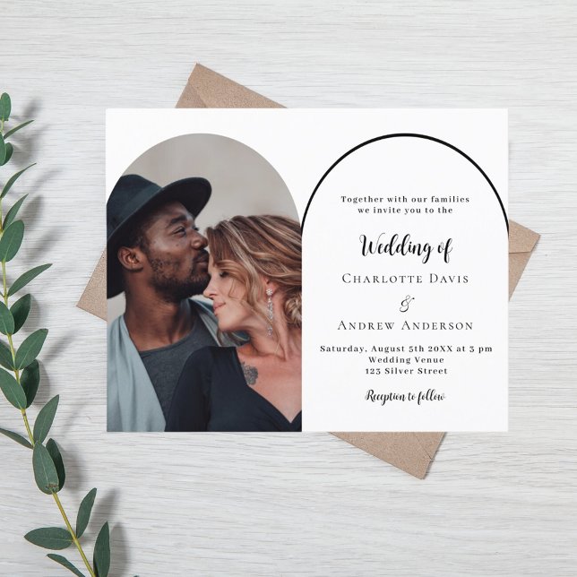 Modern photo arch wedding invitation (Creator Uploaded)
