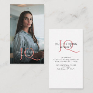 Modern Photo Architect Monogrammed Business Card