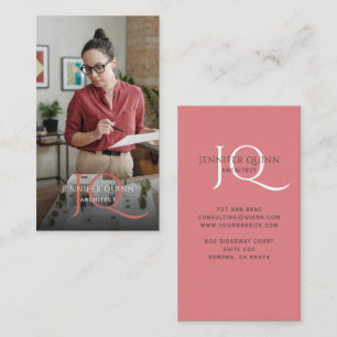 Modern Photo Architect Monogrammed Business Card