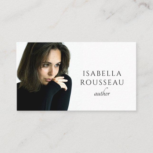 Modern Photo Author Business Card (Front)