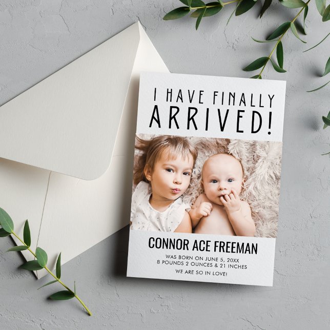 Modern Photo Baby Birth Announcement (Modern Baby Photo Birth Announcement)