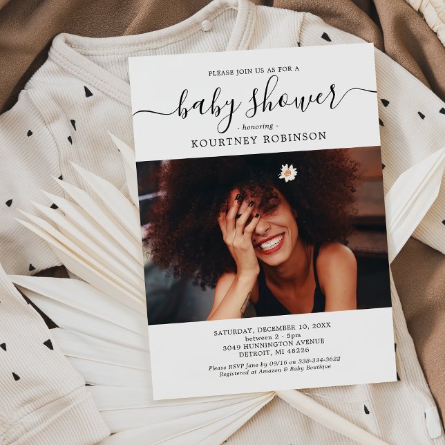 Modern Photo Baby Shower Invitation (Creator Uploaded)