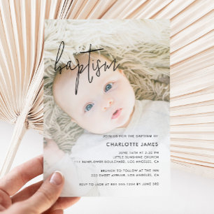 Modern Photo Baptism Invitation