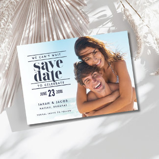 Modern Photo Beach Wedding Save the Date