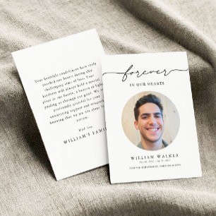 Modern Photo Bereavement Sympathy Funeral Memorial Thank You Card