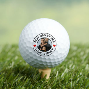 Modern Photo Best Dad By Par With Kids Name Golf Balls