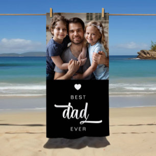 Modern Photo Best Dad Ever Beach Towel