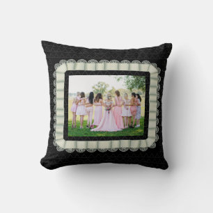 Modern Photo Best Friends Bridal Lace Ivory Trendy Cushion