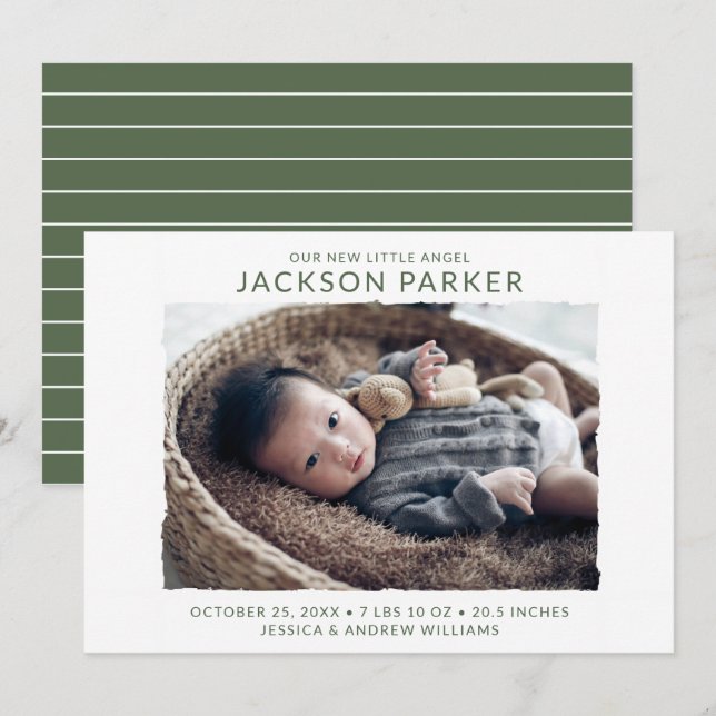 Modern Photo Birth Announcement (Front/Back)