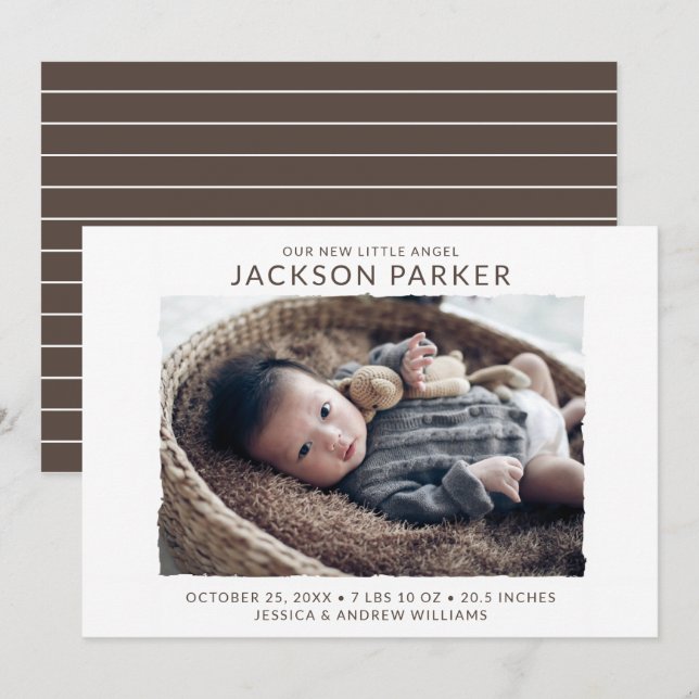 Modern Photo Birth Announcement (Front/Back)