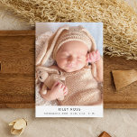 Modern Photo Birth Announcement<br><div class="desc">Modern and simple birth announcement card with 2 photos (front and back). On the front add name and birth info. On the back add your custom message.</div>