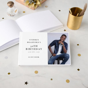 Modern Photo Birthday Keepsake Guest Book