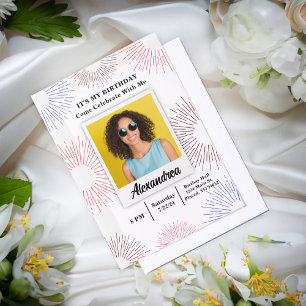 Modern Photo Birthday Party Fun Celebration Vellum Invitations