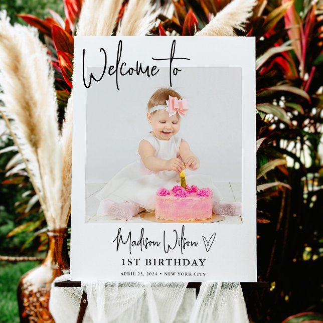 Modern Photo Birthday Welcome Sign (Creator Uploaded)