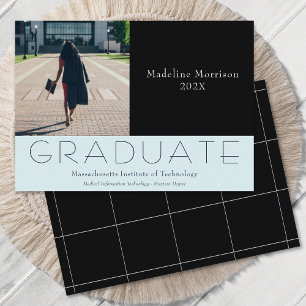 Modern Photo Black Aqua Announcement