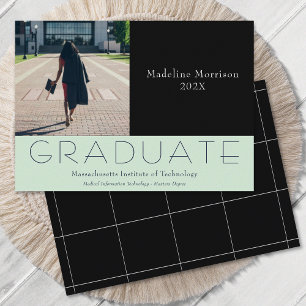 Modern Photo Black Mint Announcement