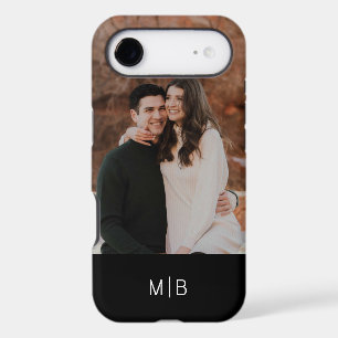 Modern Photo Black Monogram Initials
