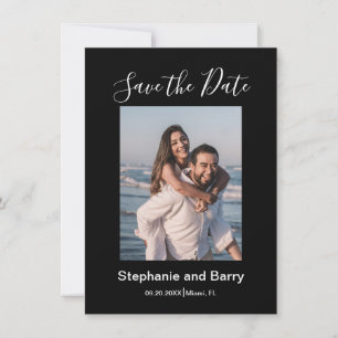 Modern Photo Black Save The Date