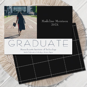 Modern Photo Black White Announcement