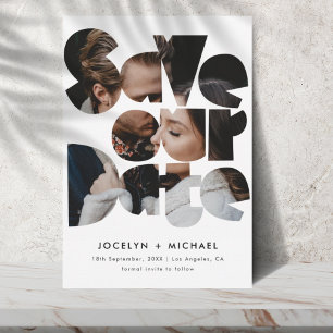 Modern Photo Black & White Save the Date Wedding