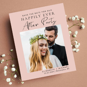 Modern Photo Blush Wedding Reception Save The Date