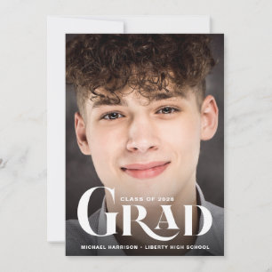 Modern Photo Bold Typography Graduation Announcement