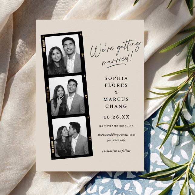 Modern Photo-booth Filmstrip Wedding Save The Date (Creator Uploaded)