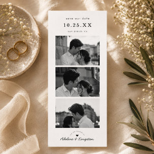 Modern Photo Booth Save the Date Wedding Card.