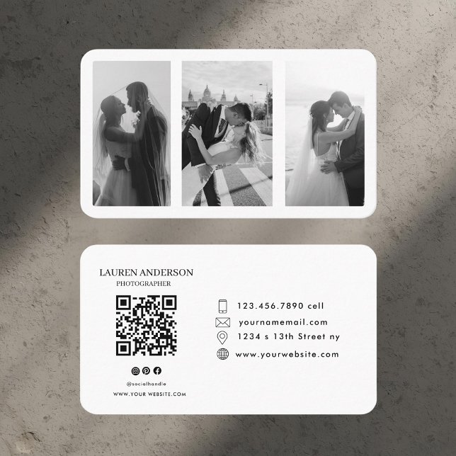 Modern Photo Business Card with QR Code  (Creator Uploaded)
