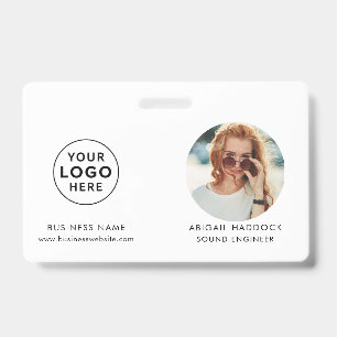 Modern Photo Business Logo Custom ID Badge